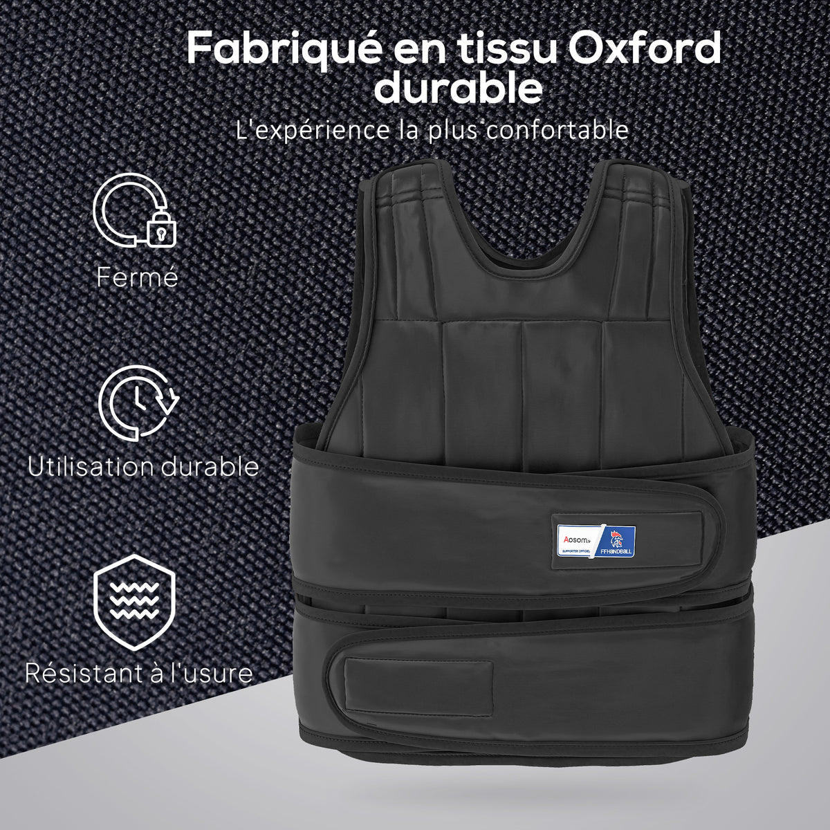 Gilet lesté réglable - veste lestée 20 Kg max. poids amovibles entraînement musculation exercice-5