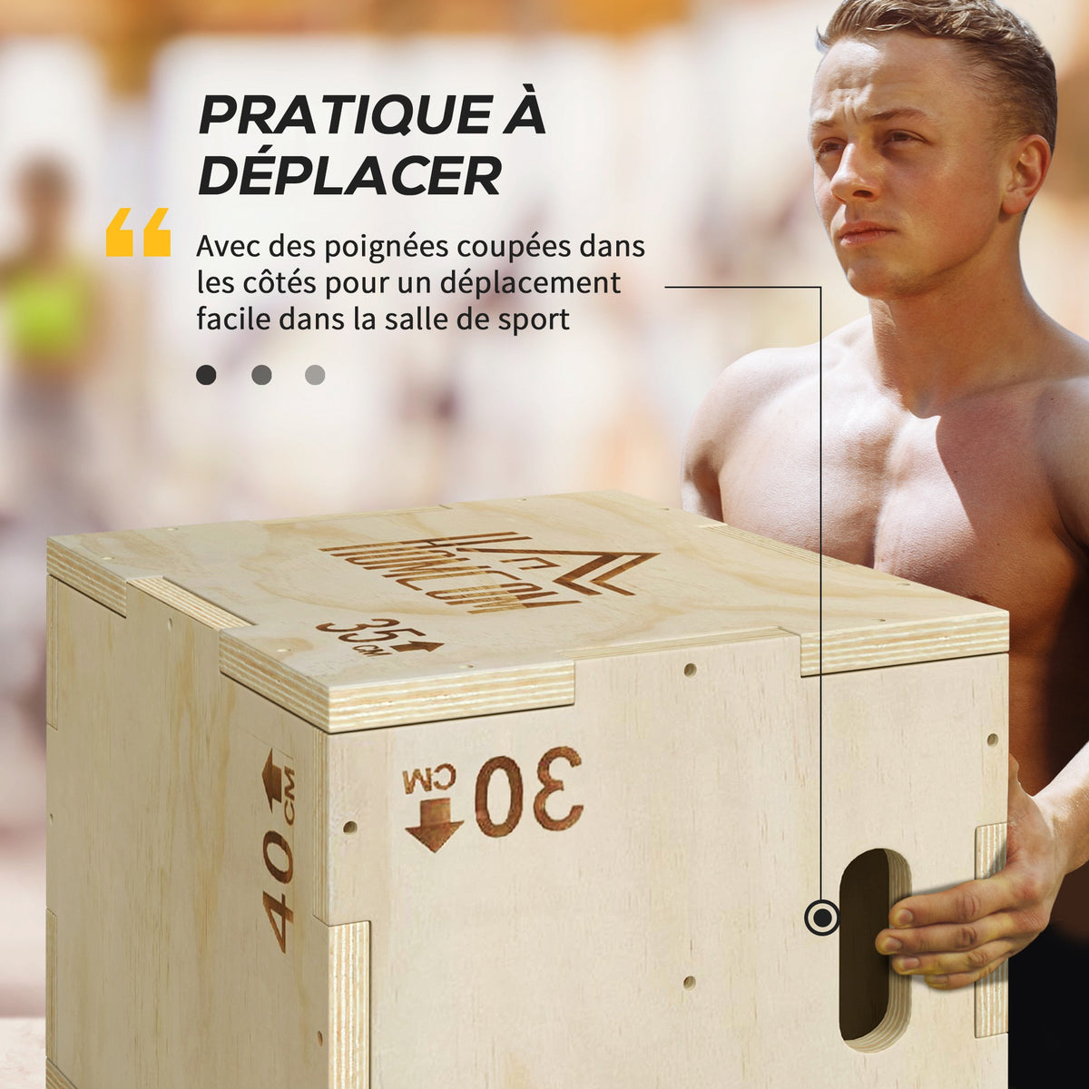 Box jump pliométrie appareil boîte à saut musculation fitness entraînement croisé plyobox pour box training 40,5/35,5/30,5 cm-4
