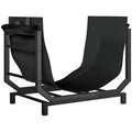 Range-bûches porte buche avec sac de transport et poignées pour intérieure, en métal robuste, 53 x 33 x 43 cm, noir-0