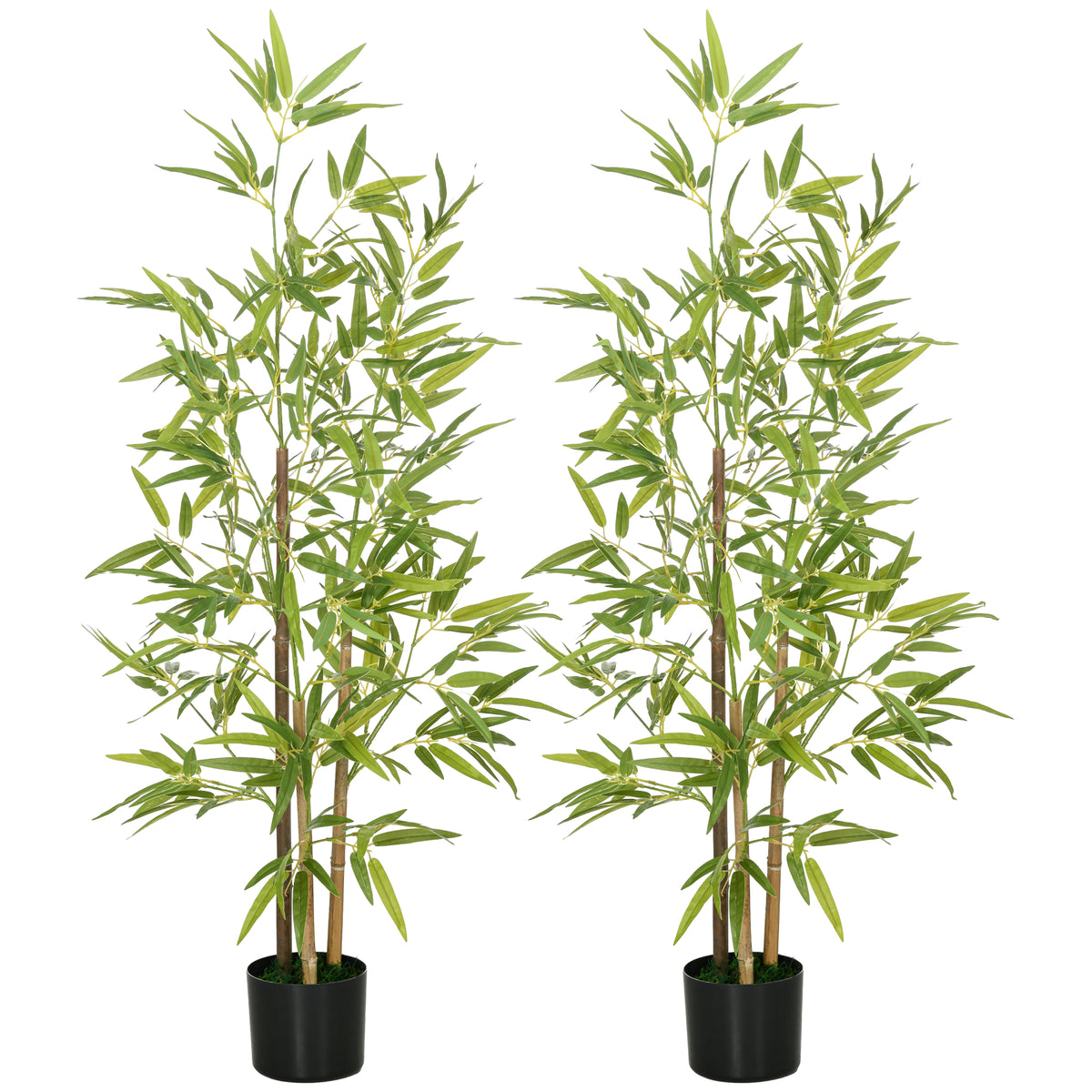 Plante artificielle Bambou arbre artificiel hauteur 120 cm avec pot, décoration interieur, très réaliste-0