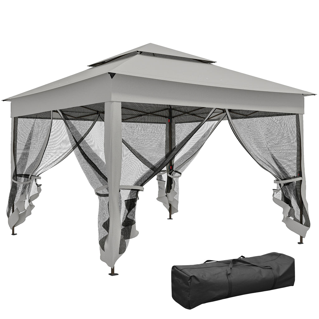 Tonnelle Barnum de Jardin Pop-up Pliant Acier Polyester imperméabilisé Anti UV moustiquaires + Sac de Transport-0