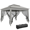 Tonnelle Barnum de Jardin Pop-up Pliant Acier Polyester imperméabilisé Anti UV moustiquaires + Sac de Transport-0