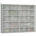 Vitrine murale pour objets de collection 4 étagère réglables en hauteur et 2 portes coulissantes 80 x 9,5 x 60 cm gris-0