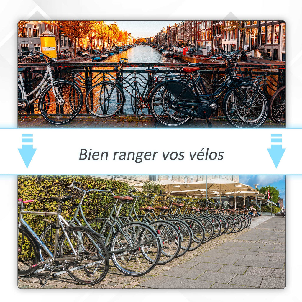 Râtelier 5 vélos range-vélos support rangement vélo à pneu 65 mm dim. 145L x 33l x 27H cm acier noir-6