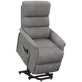 Fauteuil releveur électrique avec repose-pied dossier inclinable télécommande et pochette gris-0