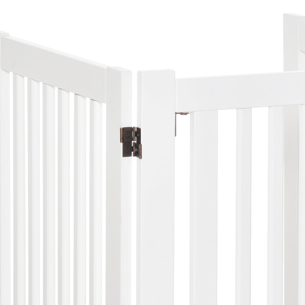Barrière de sécurité chien barrière modulable pliable avec porte verrouillable intégrée 155 x 35,5 x 76 cm MDF blanc-7