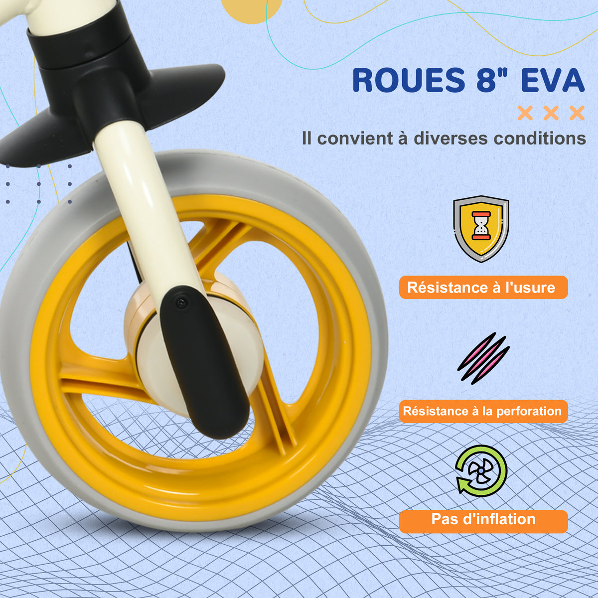 Vélo d'équilibre pour bébé siège réglable roues EVA jouet enfant pour bébé 18-48 mois pour garçons et filles orange-4