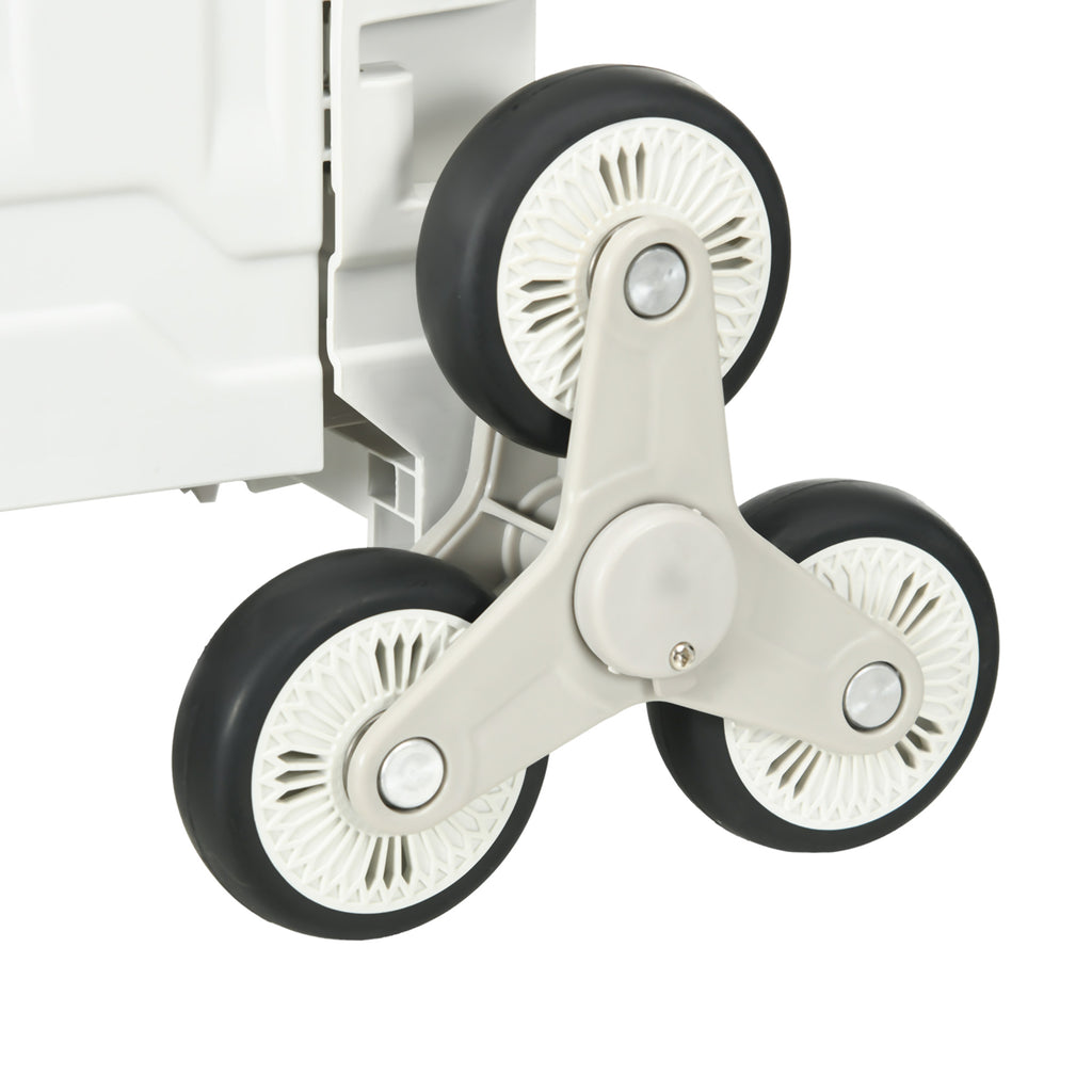 Chariot de courses pliable caddie de courses avec poignée télescopique réglable et couvercle charge max. 80 kg, blanc-7