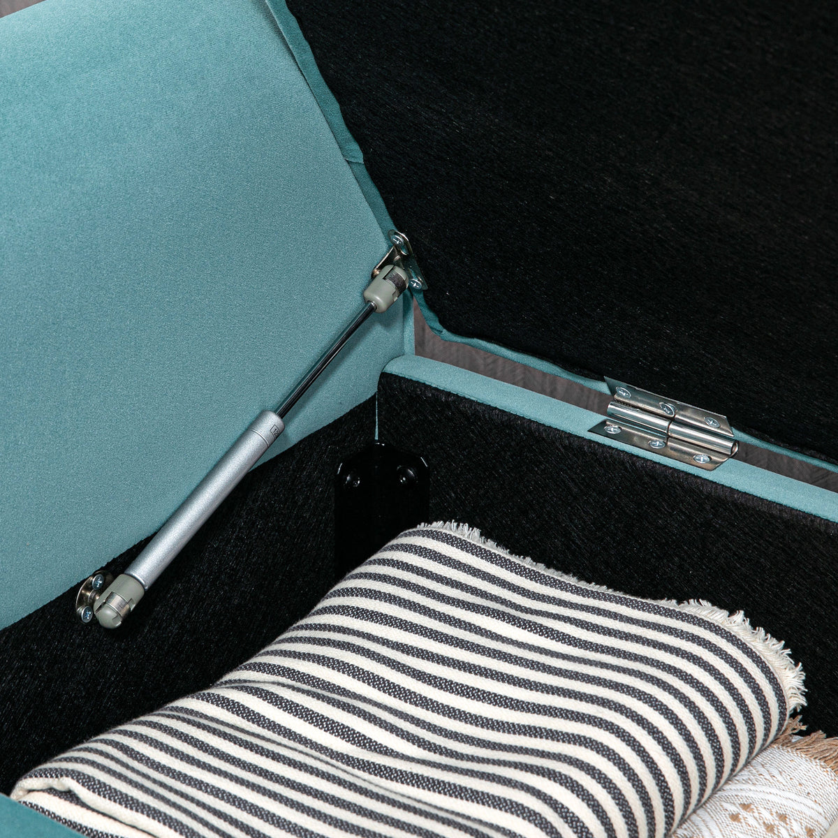 Banc de rangement bout de lit avec accoudoirs, tissu velours rembourré et capitonné, 126 x 48,5 x 57 cm, vert-7