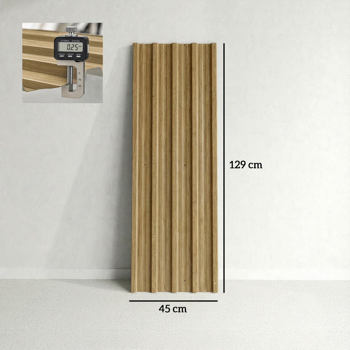 Lot de 12 Panneaux en Acier Galvanisé Résistant aux Intempéries, Bois Naturel, Dim. d'un Panneau 129L x 45l cm-2