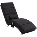 Fauteuil relax chaise longue de relaxation ergonomique, massant et chauffant avec télécommande 56 x 168 x 84 cm noir-0