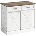 Buffet cuisine, buffet cuisine, meuble de rangement avec 2 tiroirs 2 portes coulissantes, étagère réglable, blanc-0