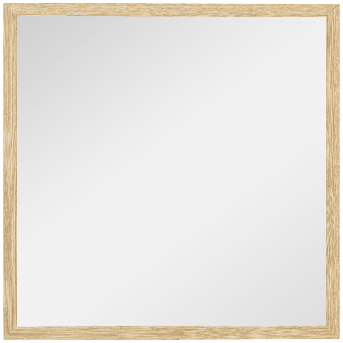Miroir mural carré 50 x 50 cm, cadre en bois naturel, idéal pour la salle de bain, salon ou chambre-0