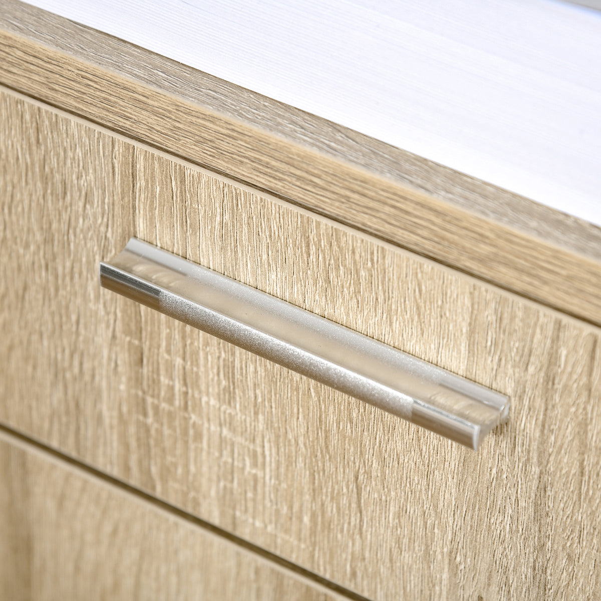 Support d'imprimante - Caisson d'organisation de Bureau Roulant - Dim. 80l x 40P x 72H cm en Bois Chêne clair-7