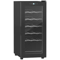 Cave à vin 18 bouteilles 50L haute performance température réglable 5-18° avec lumière LED, noir-0