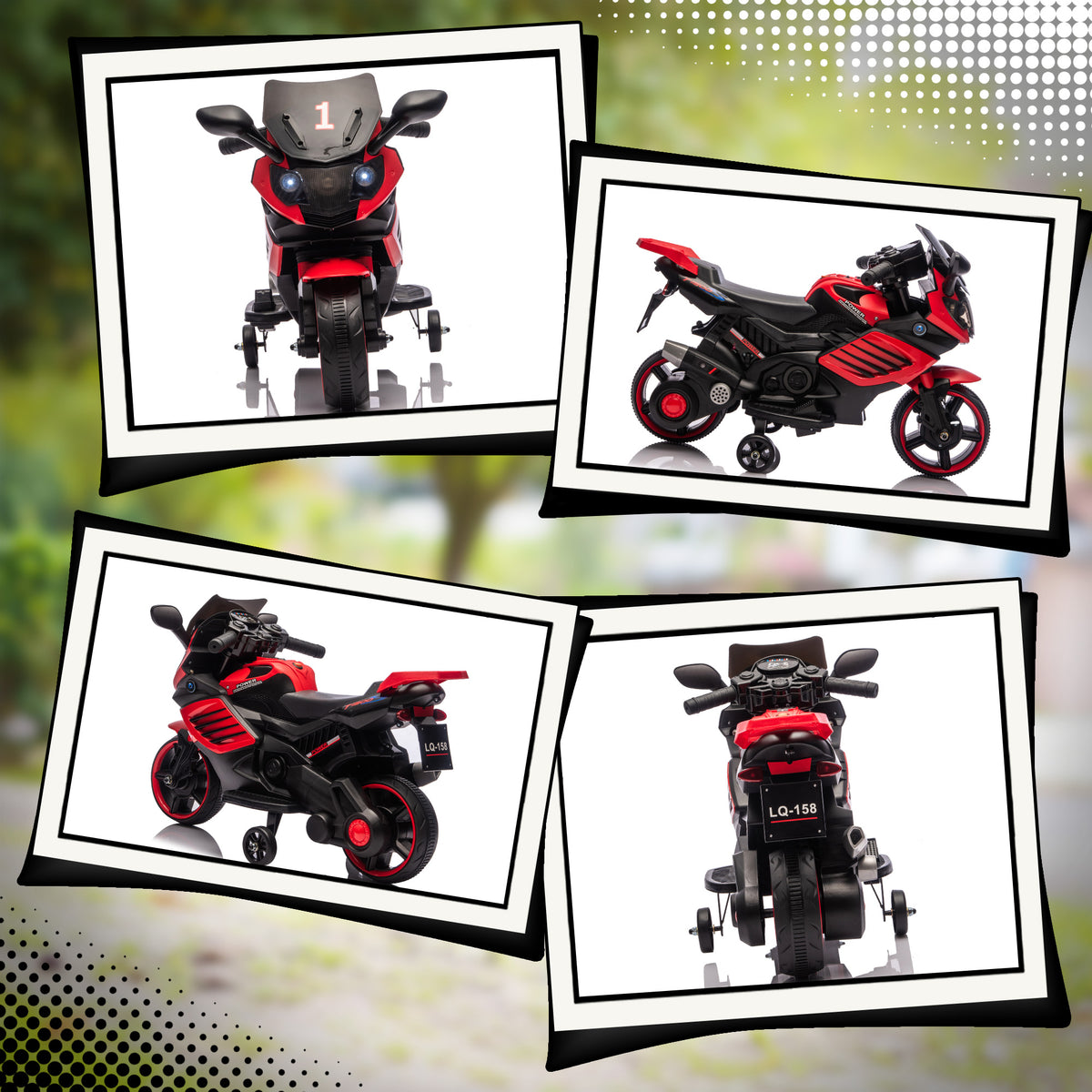Moto électrique enfants 6 V, voiture électrique enfants avec roues d'entraînement, effets lumineux et sonores, rouge-7