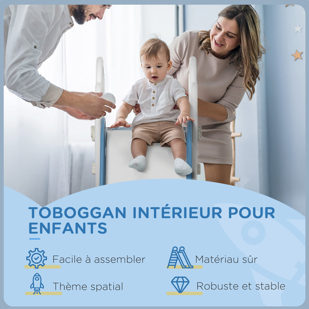 Toboggan pour enfants toboggan intérieur pour enfant, de 18 à 36 mois, jusqu'à 30 kg, 157L x 46,5l x 80H cm, bleu-5