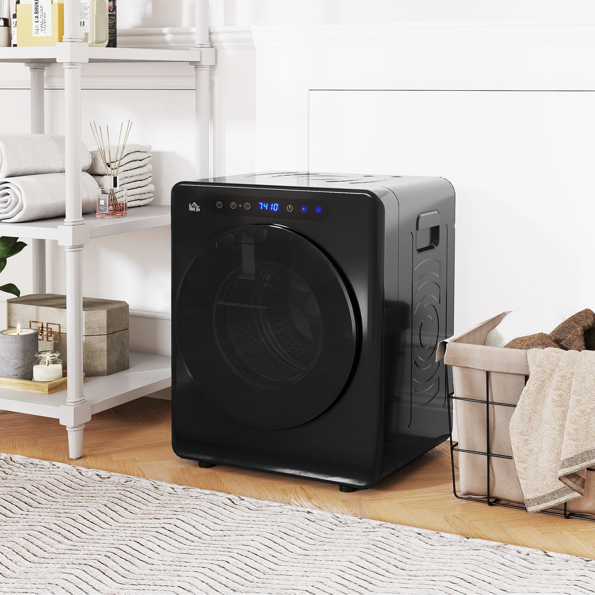 Sèche linge à évacuation, sèche-linge électrique 1000 W 3 Kg, modes Extra Dry et ECO, minuterie, acier inoxydable, noir-1