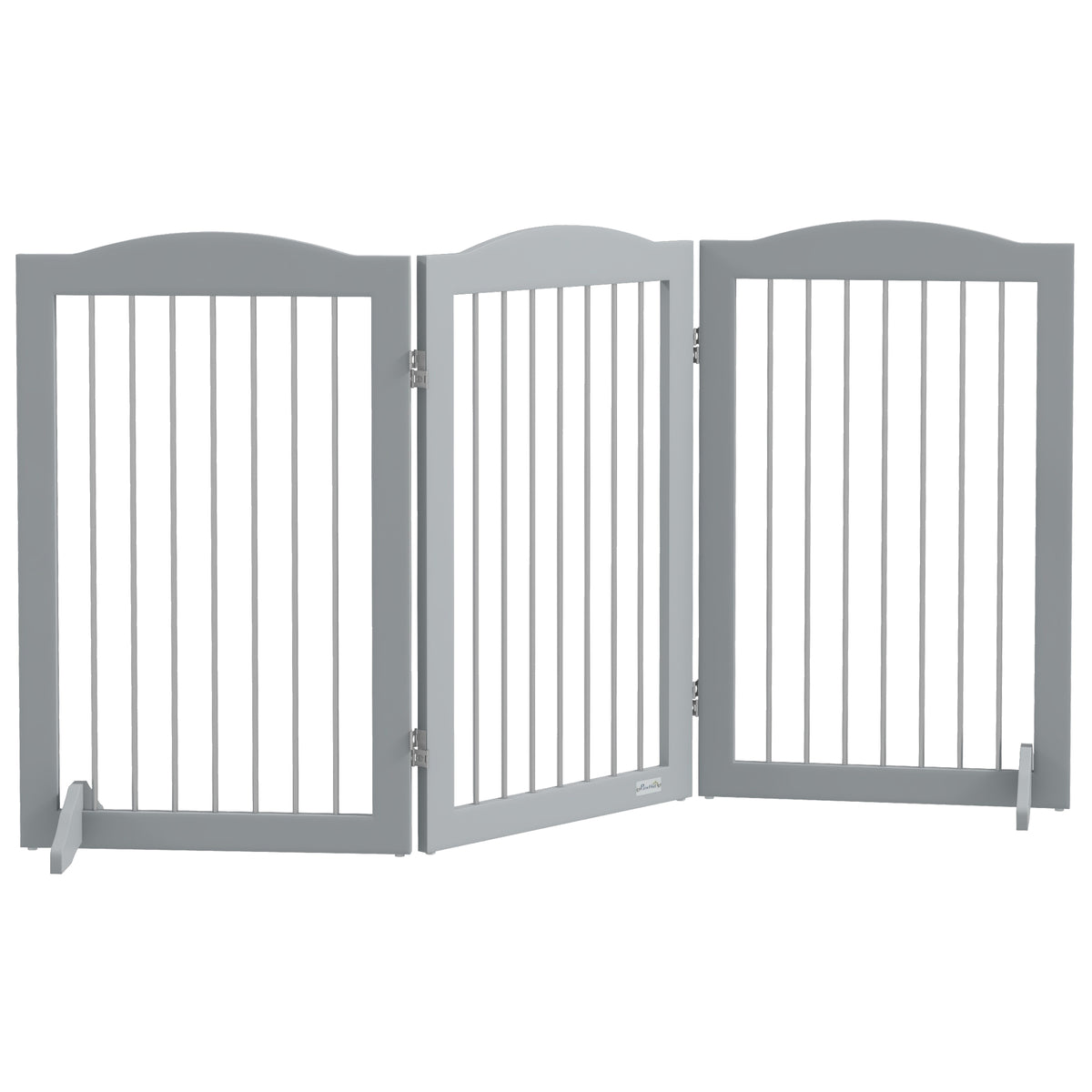 Barriere de sécurité pliable barrière chien trois plaques avec deux pieds de soutien 154 x 30 x 80 cm gris-0