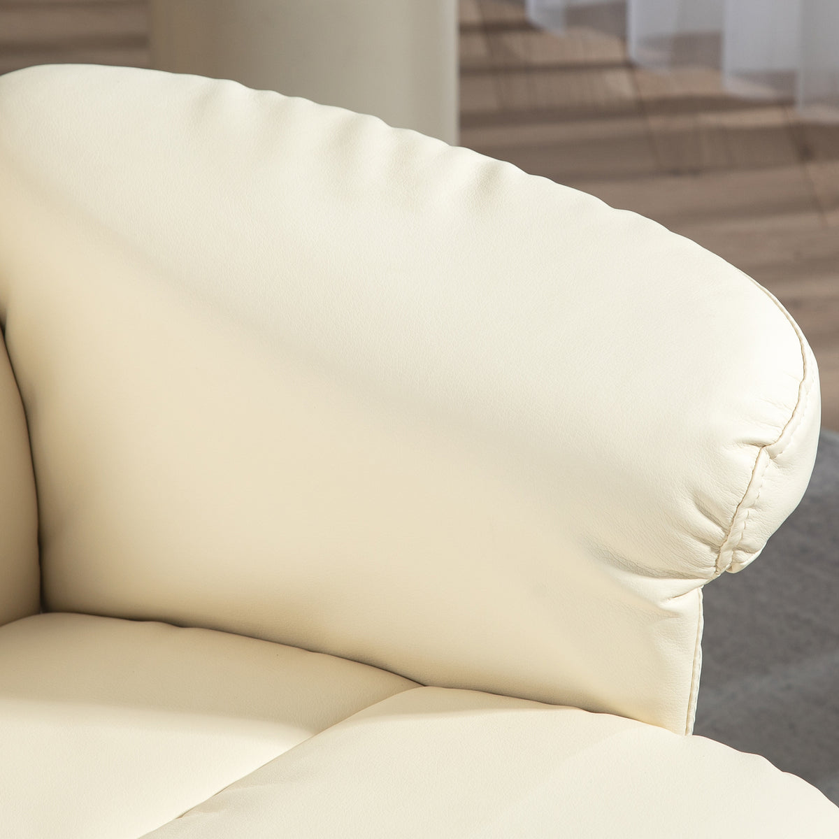 Fauteuil relax avec repose-pied, fauteuil de relaxation, pivotant à 360°, dossier inclinable, 80 x 86 x 99 cm, crème-8