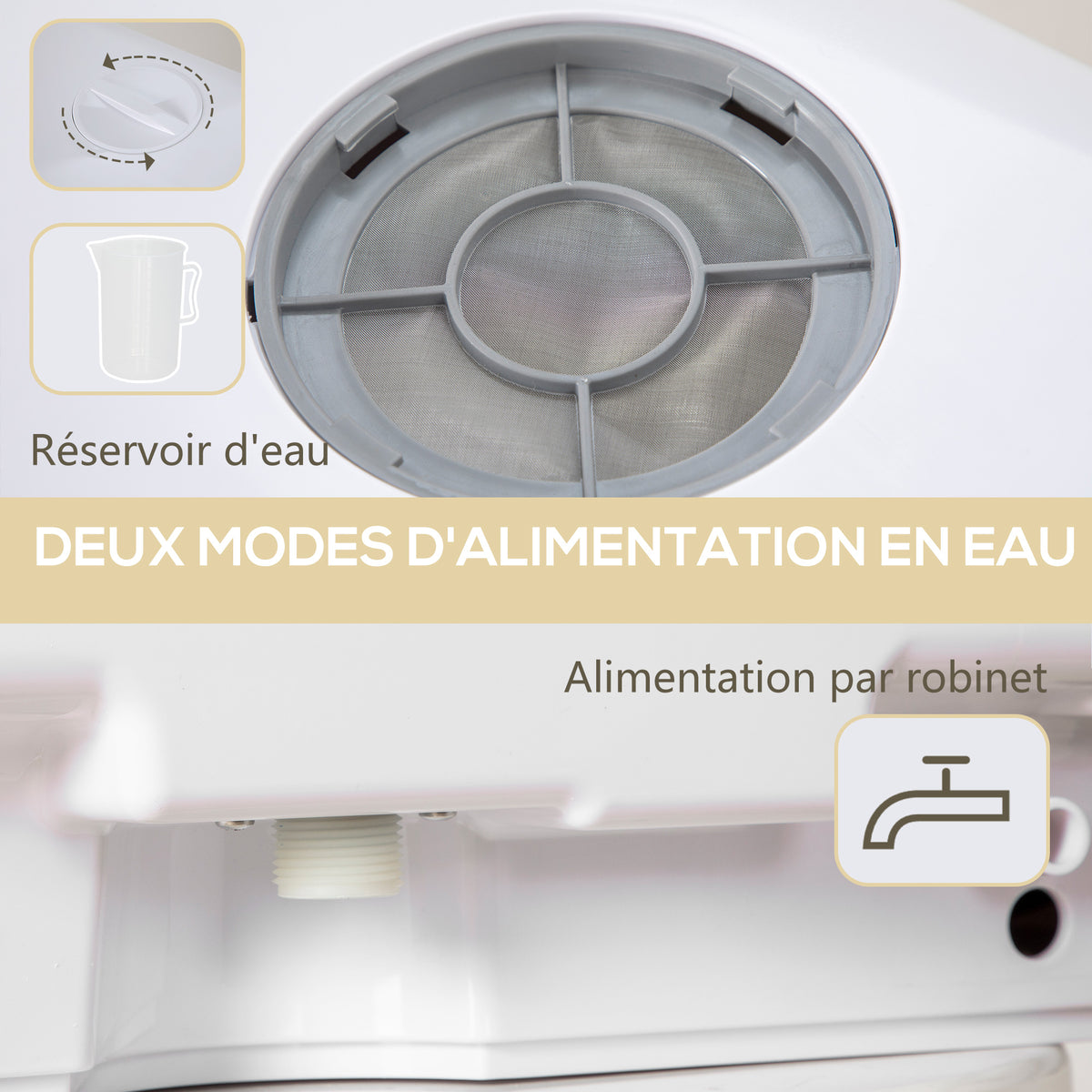 Mini lave-vaisselle 4 couverts 5 programmes réservoir d'eau 6L commande tactile affichage LED 45 x 44 x 45,8 cm blanc-5