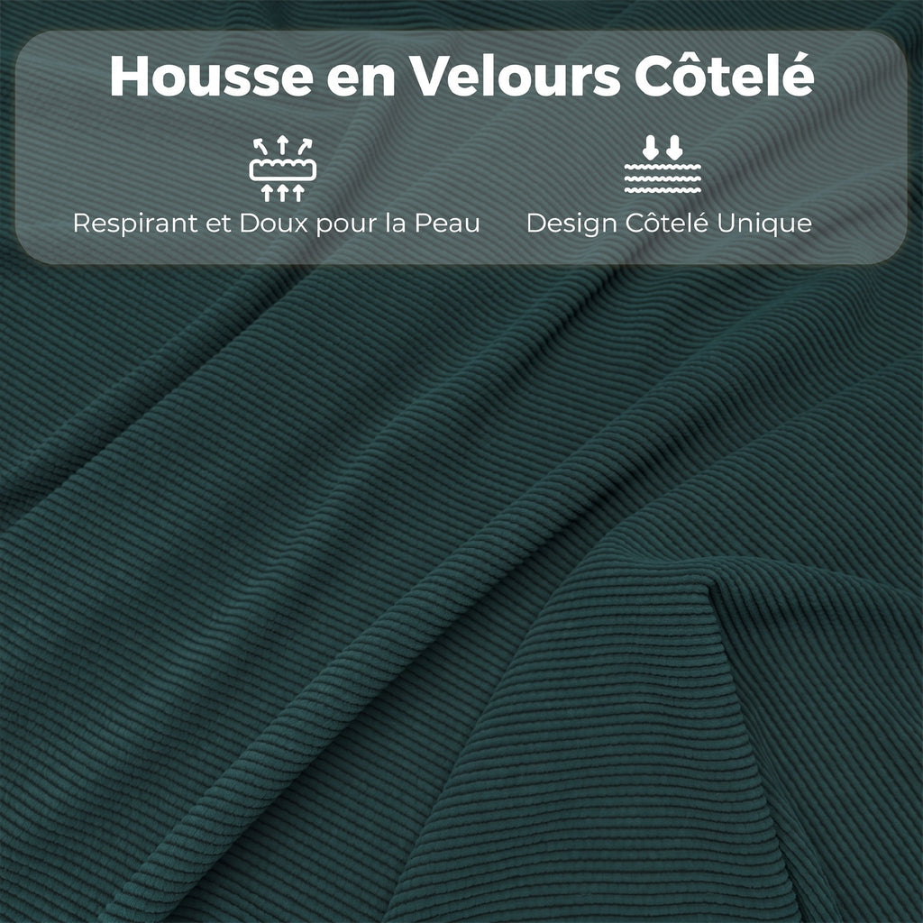 Lot de 2 chaises pliantes chaises de salle à manger portables avec assises et dossiers rembourrés en velours côtelé bleu-6