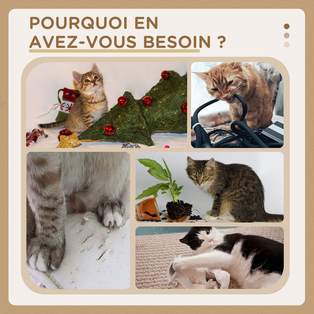 Petit arbre à chat arbre à grimper tour de jeux hauteur 48 cm poteau en sisal gris avec balle suspendue gris-6