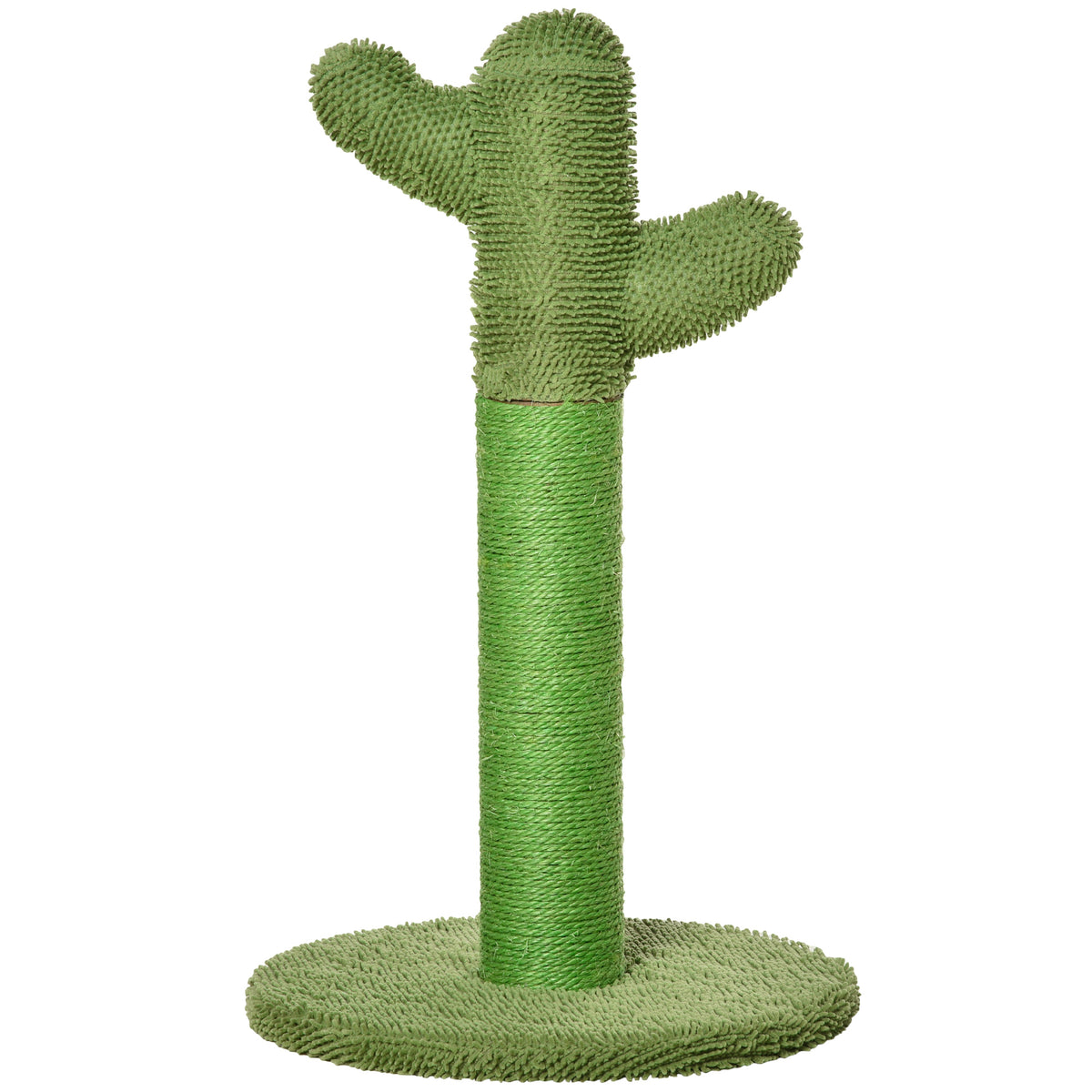Griffoir pour chat d'intérieur en forme de cactus, arbre à chat en sisal résistant avec base, 40 x 40 x 65 cm, vert-0