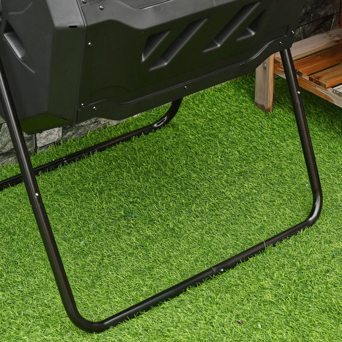 Composteur de Jardin - bac à Compost pour déchets - Rotatif 360° - Double Chambre 160 L - Acier PP Noir-8