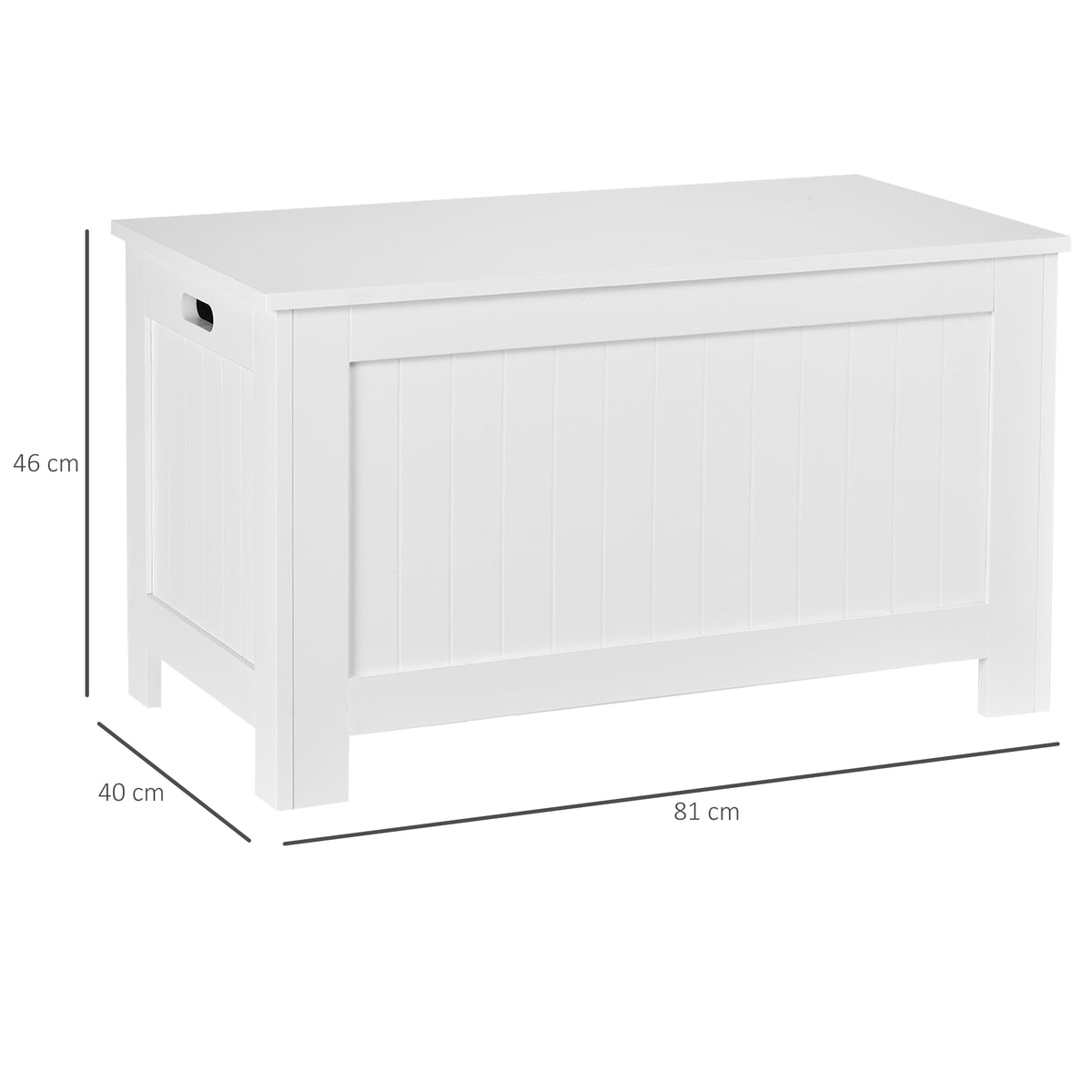 Coffre de Rangement avec Charnières de Sécurité, Boîte de Rangement en Bois, Coffre à Jouets avec Couvercle-2
