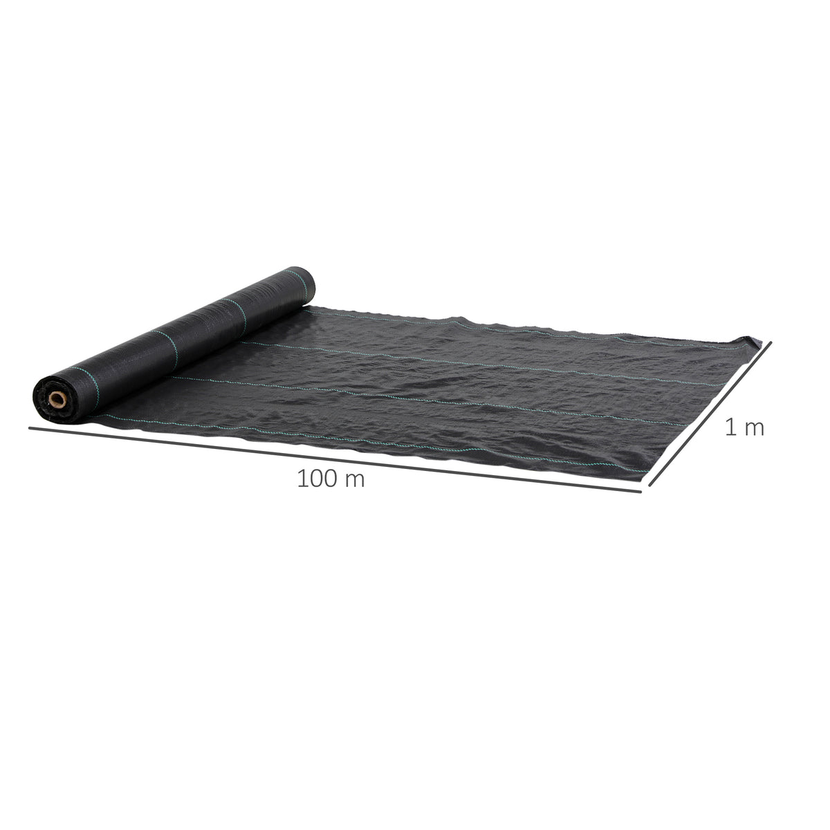 Toile de paillage géotextile de paillage contre les mauvais herbes 100 x 1 m résistant aux déchirures polypropylène noir-2