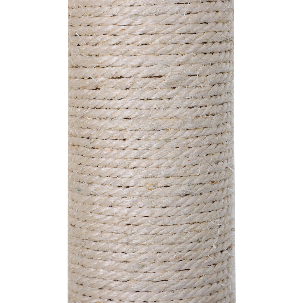 Arbre à chat 3 griffoirs grattoirs sisal naturel plateforme hamac et boule suspendue dim. 50L x 36l x 70H cm peluche courte gris-6