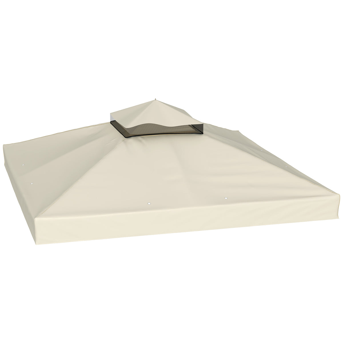 Toile pour tonnelle 3 x 3 m toile de rechange pour tonnelle à 2 niveaux protection UPF30+ trous de drainage crème-0