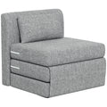 Fauteuil chauffeuse pliant 3 en 1 avec coussin, convertible, matelas dépliant pour invités, salon, bureau, gris-0