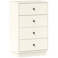 Commode 4 tiroirs moderne, meuble de rangement pour chambre à coucher, salon, entrée, 47 x 29 x 75 cm, crème-0