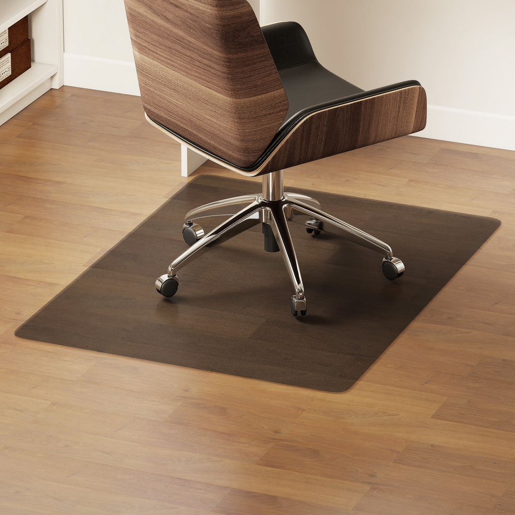 Tapis de chaise de bureau rectangulaire, antidérapants en plastique noir 120x90cm-9