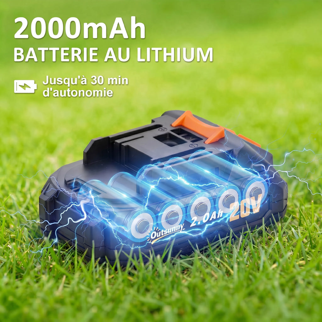 Taille-Haies Électrique 100 W, Lame 51 cm, Batterie 2,0 Ah et Chargeur, Orange-4