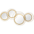 Ensemble de 4 miroirs ronds en métal dorés 107 x 56 cm-0
