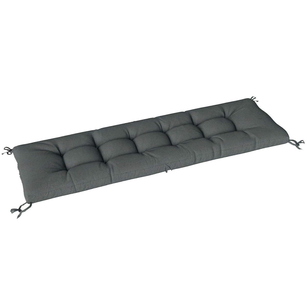Coussin Bain de Soleil Chaise Longue en Mousse à Mémoire avec Sangles, Protection UV50+, 198x65x13cm, Gris foncé-0