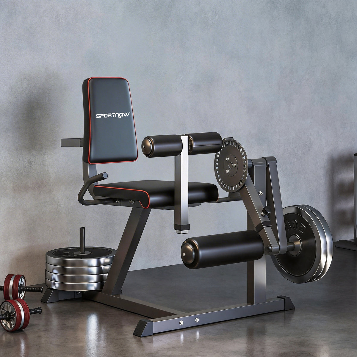 Machine d'extension de jambe, étirement des jambes, capacité 120 kg, multifonction 100 x 90 x 105 cm acier noir-1