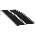 Rampe de fauteuil roulant pliable, rampe de chargement sablage 183x73,5 cm en alliage d'aluminium, antidérapante, bordures de sécurité, charge max. 270 kg, noir-0