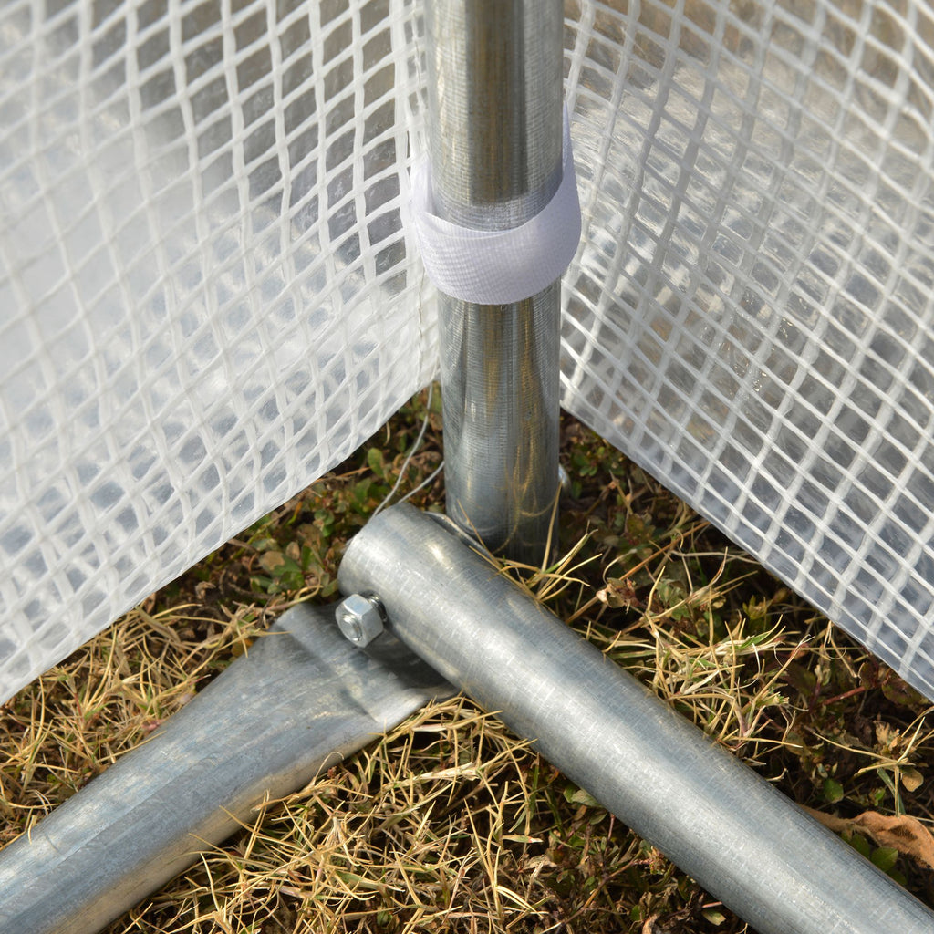 Serre de jardin serre tunnel 12 m² avec porte, parois latérales enroulables 8 fenêtres acier PE  4 x 3 x 2 m blanc-7