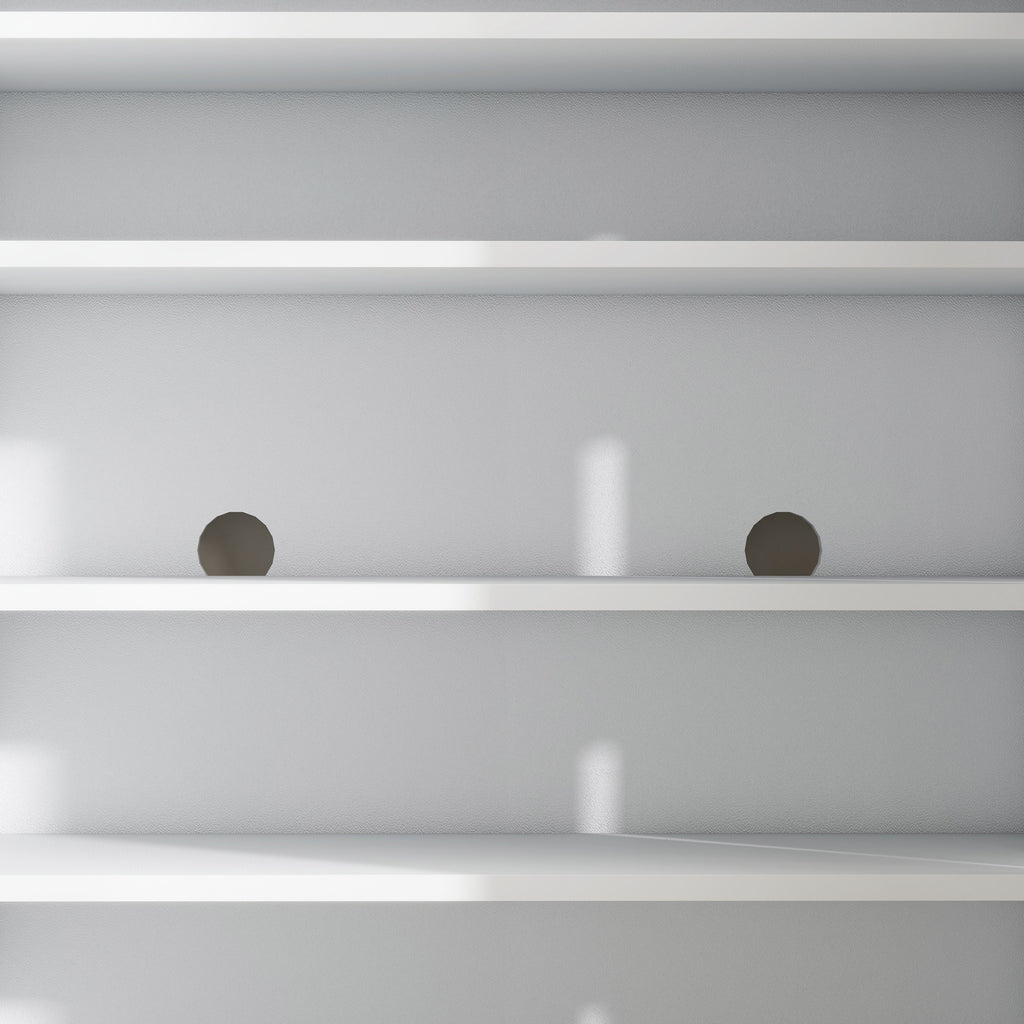Meuble à chaussures 20 paires, armoire à chaussures moderne avec portes à fermeture douce, étagères réglables, blanc-8