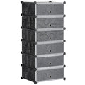 Meuble de rangement à chaussures modulable 6 cubes rectangulaires empilables - noir-0