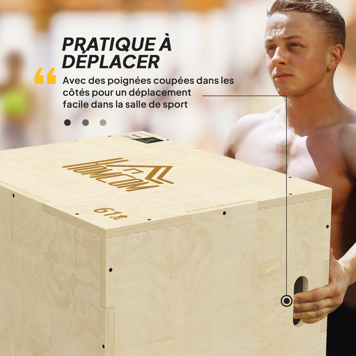 Box jump pliométrie 3 en 1 - saut musculation fitness 61x51x76cm bois-4