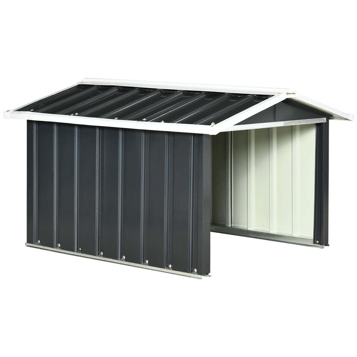 Abri de jardin pour tondeuse à gazon robot-tondeuse - garage tondeuse robot - tôle acier gris-0