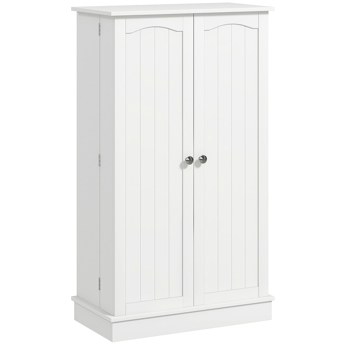 Armoire meuble de cuisine garde-manger 2 portes avec 5 étagères et 12 porte-épices - 60 x 30 x 104 cm - blanc-0