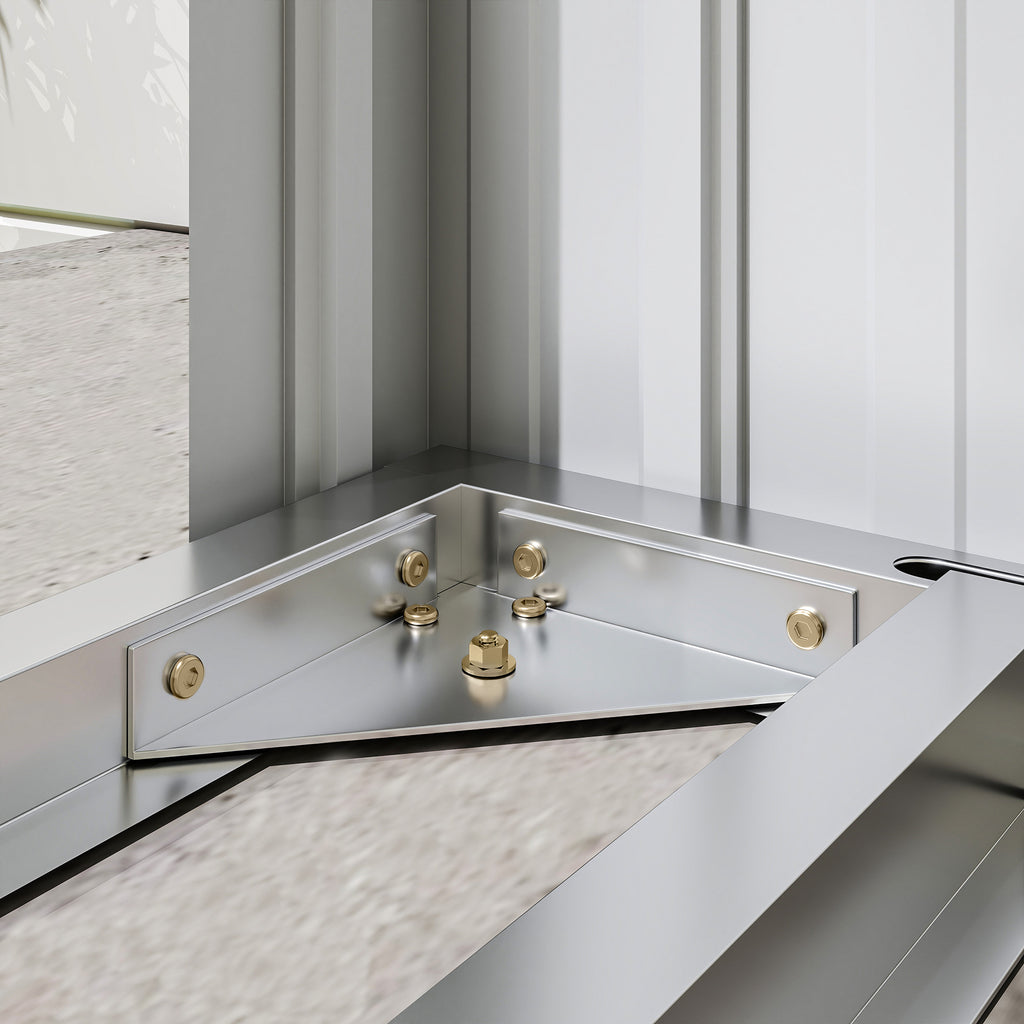 Abri-bûches couvert support pour bois de chauffage plancher surélevé toit incliné, acier galvanisé 213x66,5x150cm gris-8