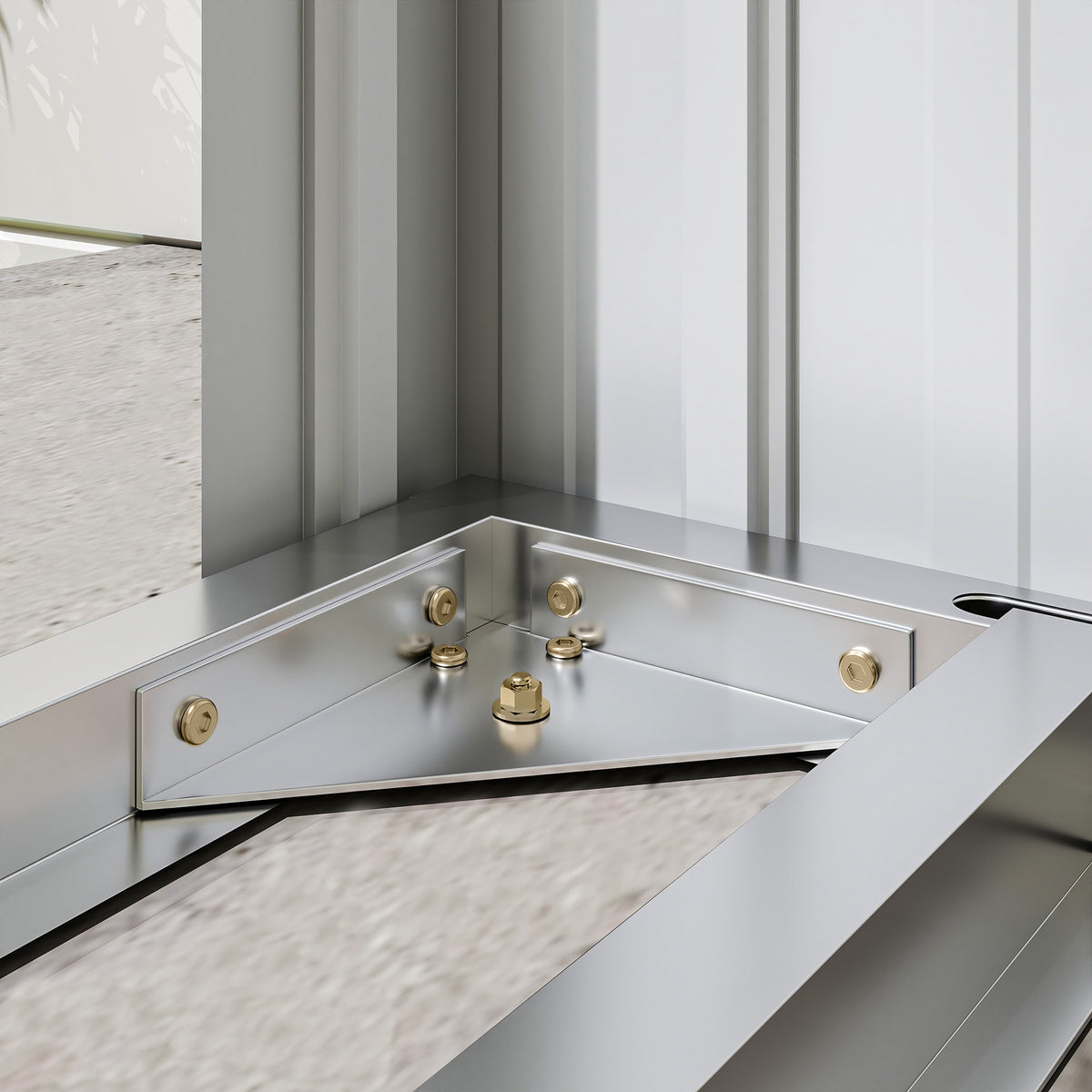 Abri-bûches couvert support pour bois de chauffage plancher surélevé toit incliné, acier galvanisé 213x66,5x150cm gris-8