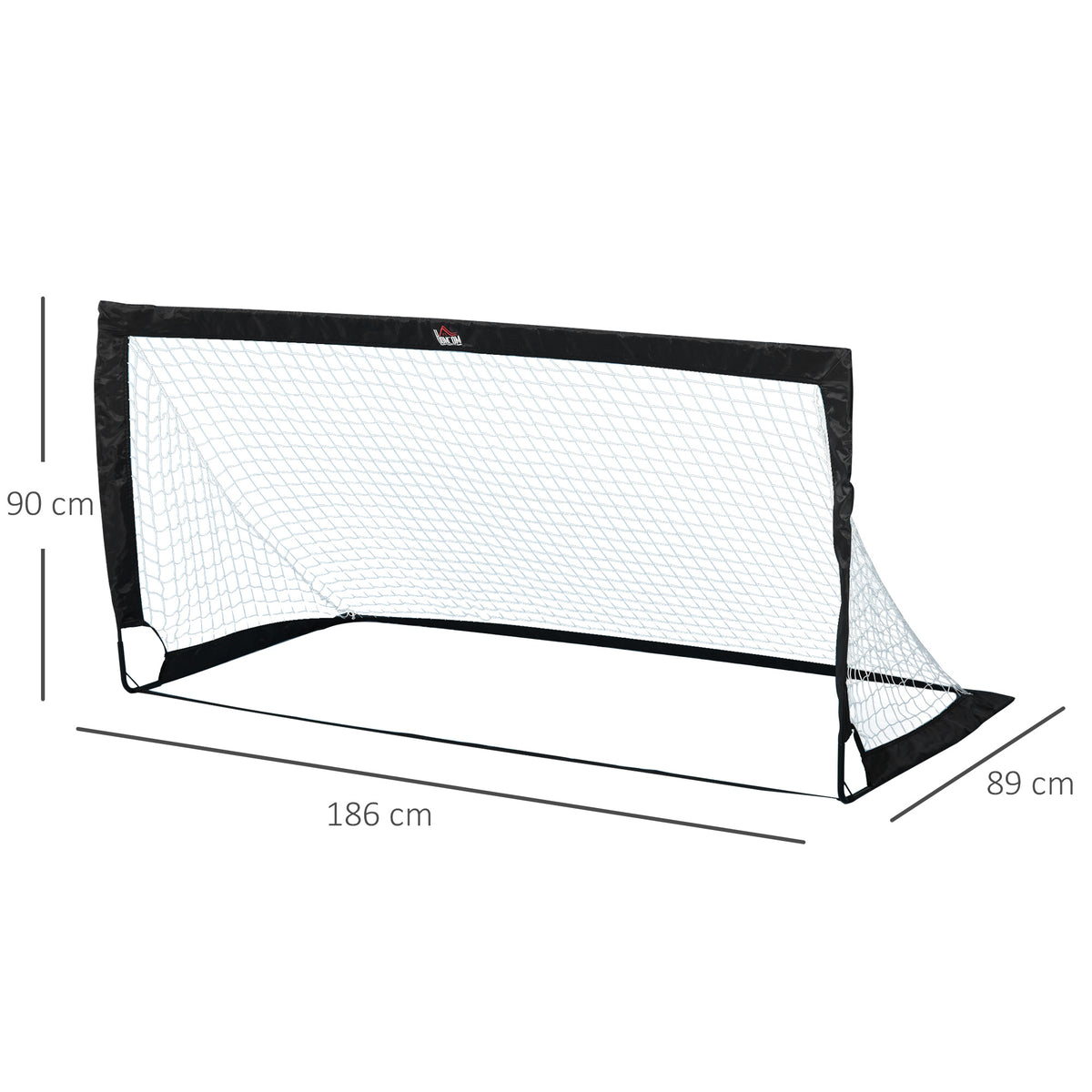 Lot de 2 but de foot extérieur, cage de foot portable avec sac de rangement en tissu Oxford 183 x 90 x 90 cm noir blanc-2